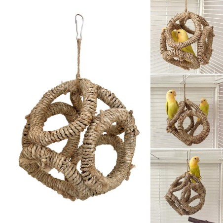 Vogel Sitzstange Natur Ast Ringe für Papageien Conure Supplies Wellensittiche Schaukel Kratzbäume für kleine mittelgroße Papa
