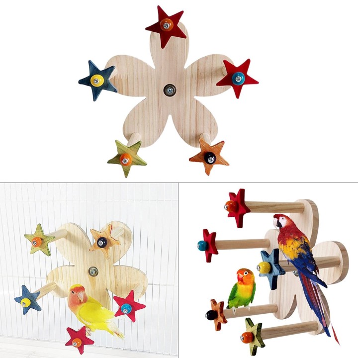 Vogelsitzstange Riesenrad Spielzeug für Sittiche Vogelkäfig Klettern Drehbare Sitzstange Käfig Spielzeug Papagei Sitzstangen