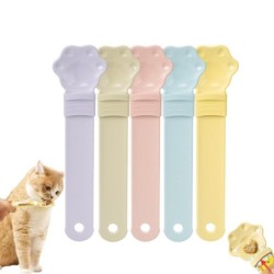 Katzenstreifen-Quetsch-Katzenstreifen-Futterspender Katzenstreifen-Happy Spoon Katzen-Nassleckerei-Quetsch-Leckerli-Löffel Sp