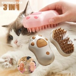 Dampfbürste für Katzen, Massagekamm für Hunde, elektrischer Wasserspray, weiche Silikon-Enthaarung, Katzenbad, Haarbürste, Ka