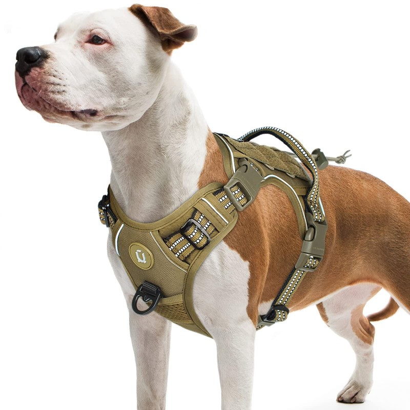 Taktisches Hundegeschirr, No-Pull-Hundegeschirr, verstellbares, atmungsaktives MOLLE-Hundewestengeschirr für mittelgroße und