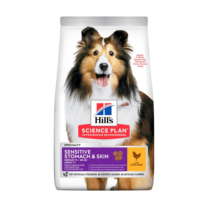 Hill's Science Plan Adult Sensitive Stomach & Skin Medium Hundefutter - 2,5 kg