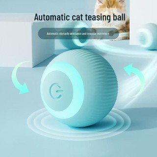 Smart Rolling Ball Katzenspielzeug: Bissfestes, selbstunterhaltendes und staubfreies Haustierzubehör Horizontal Stripes blau