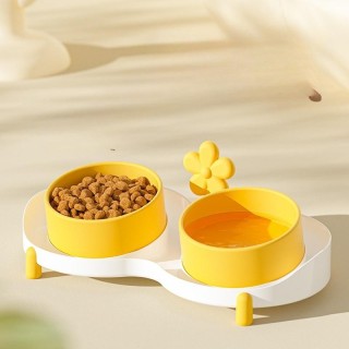 Neue kleine frische erhöhte Doppelschüssel aus Keramik für Haustiere, klopfsicherer Futternapf für Hunde, Katzennapf, Reisnap