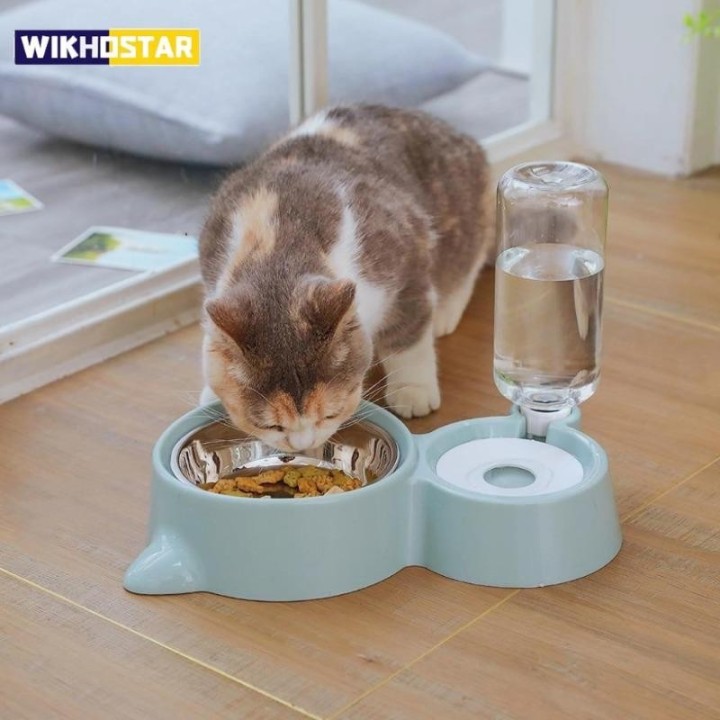 Neuer 2-in-1-Katzennapf, Wasserspender, automatischer Wasserspeicher, für Hunde und Katzen, Futternapf, Futterbehälter mit Wa