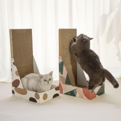Vertikales Katzenkratzbrett, verschleißfest und fusselfrei, Katzenkratzbrett, Krallenschleifer, kratzfest, Nester aus Wellpap