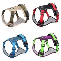 Verstellbares Hundegeschirr, reflektierendes Sicherheitstraining, Brustweste, Führt Halsband für französische Bulldoggen, Hau