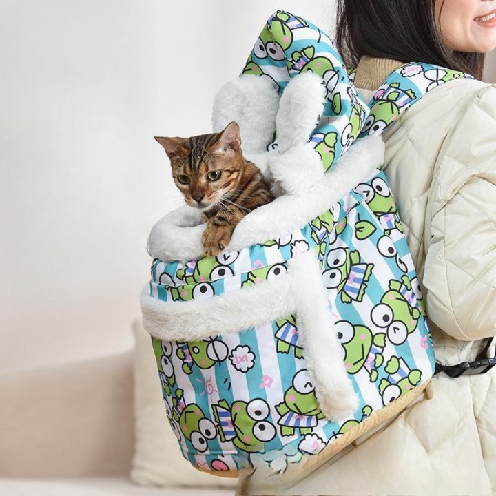 Winter-Haustier-Rucksack mit doppeltem Schultergurt, Nest, tragbare warme Katzentasche, Baby-Katzennest, kleines Hundenest, H