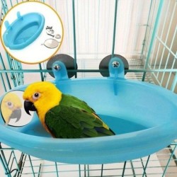 Papageien-Duschzubehör mit Spiegel Vogelkäfig-Zubehör Haustierspielzeug Verspiegeltes Vogelbad Haustierkäfig-Badebecken Papag