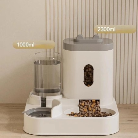 Automatischer Futternapf für Katzen und Hunde, mit Wasserbrunnen, großer Kapazität, erhöhter Ständer, Schüssel, Schüssel für