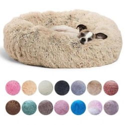 40–90 cm, rundes Haustierbett für große Hunde, superweiches Katzenbett, langes Plüsch-Hundehaus für mittelgroße Hunde, warmes