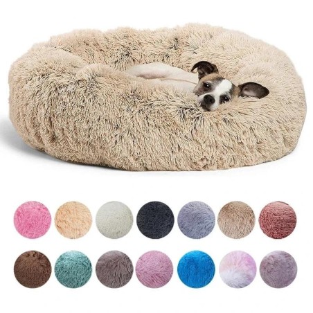 40–90 cm, rundes Haustierbett für große Hunde, superweiches Katzenbett, langes Plüsch-Hundehaus für mittelgroße Hunde, warmes