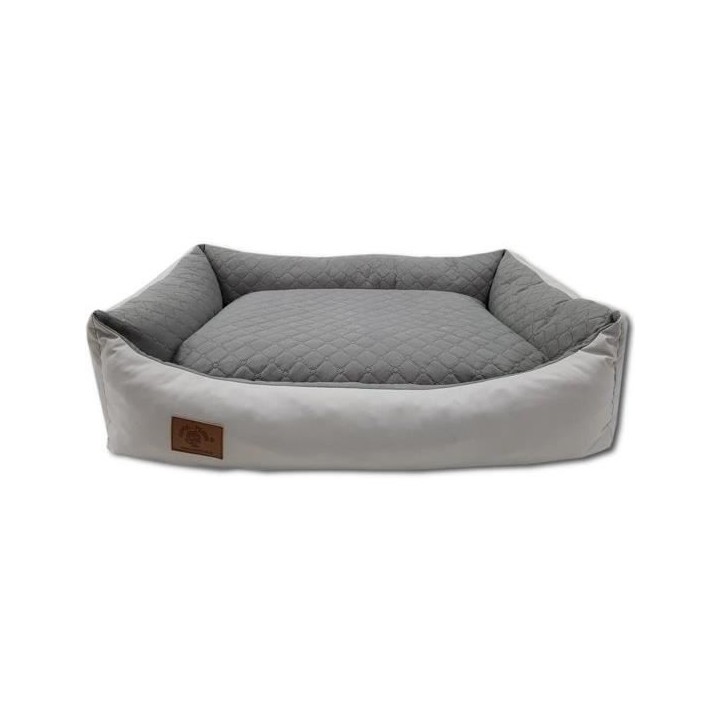 Helles, graues Hundebett, 100 x 70 cm, waschbares Hundebett, wasserundurchlässiges Hundebett