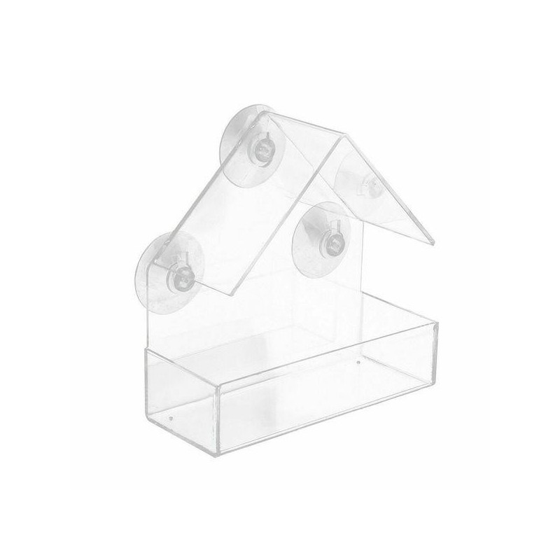 Transparentes Vogelfutterhaus, Fensterhäuschen, Getreidespender