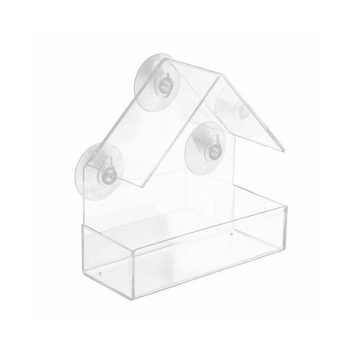 Transparentes Vogelfutterhaus, Fensterhäuschen, Getreidespender