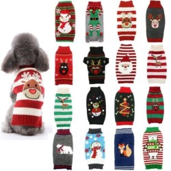 Weihnachtspullover für Hunde, süßes Cartoon-Rentier, Weihnachtskostüm für Haustiere, Welpen, Katzen, warme Kleidung für klein