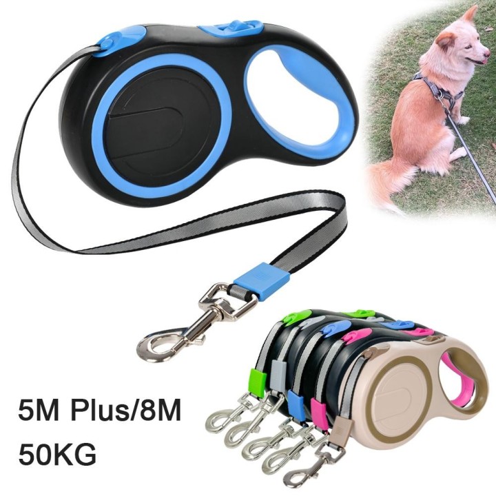 5/8M langlebige Hundeleine, langes, starkes, einziehbares Roulette für kleine und große Hunde, verstellbares Trainings-Trakti