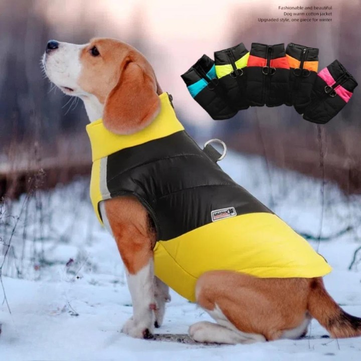 Weihnachten gepolsterte Winter warme Hunde Weihnachtskleidung wasserdichte Haustierweste Reißverschlussjacke für kleine mitte