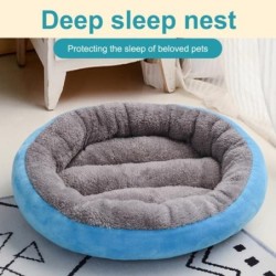 Gemütliches Hundebett für den Winter, warme Hundehütte mit PP-Baumwollfüllung, rundes Hundeschlafbett für Katzen, kleine und