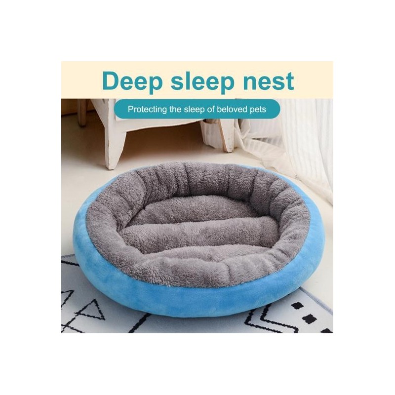 Gemütliches Hundebett für den Winter, warme Hundehütte mit PP-Baumwollfüllung, rundes Hundeschlafbett für Katzen, kleine und