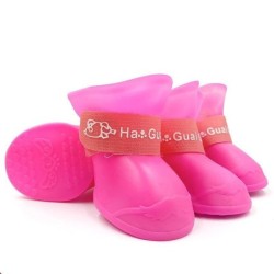 4 Stück wasserdichte Regenschuhe für Haustiere, rutschfeste Gummistiefel für kleine, mittelgroße und große Hunde und Katzen,