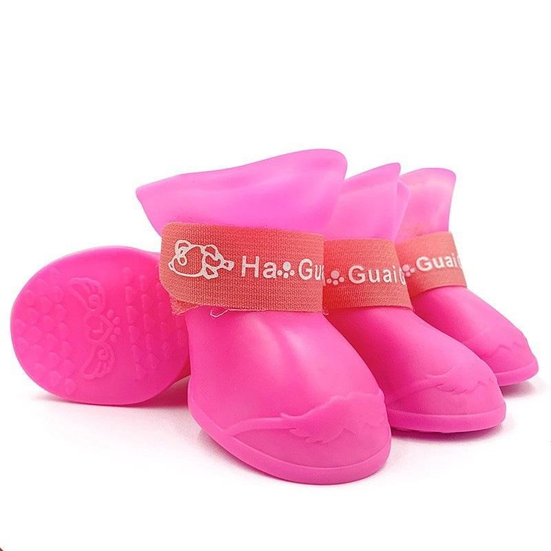 4 Stück wasserdichte Regenschuhe für Haustiere, rutschfeste Gummistiefel für kleine, mittelgroße und große Hunde und Katzen,