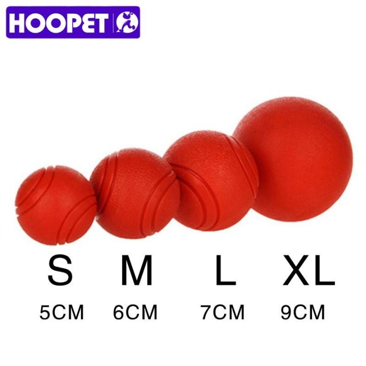 HOOPET Hundespielzeug Gummiball Bissfester Ball Spielzeug für Hunde Welpen Teddy Pitbull Rot Farbe Fester Ball S-XL Heimtierb