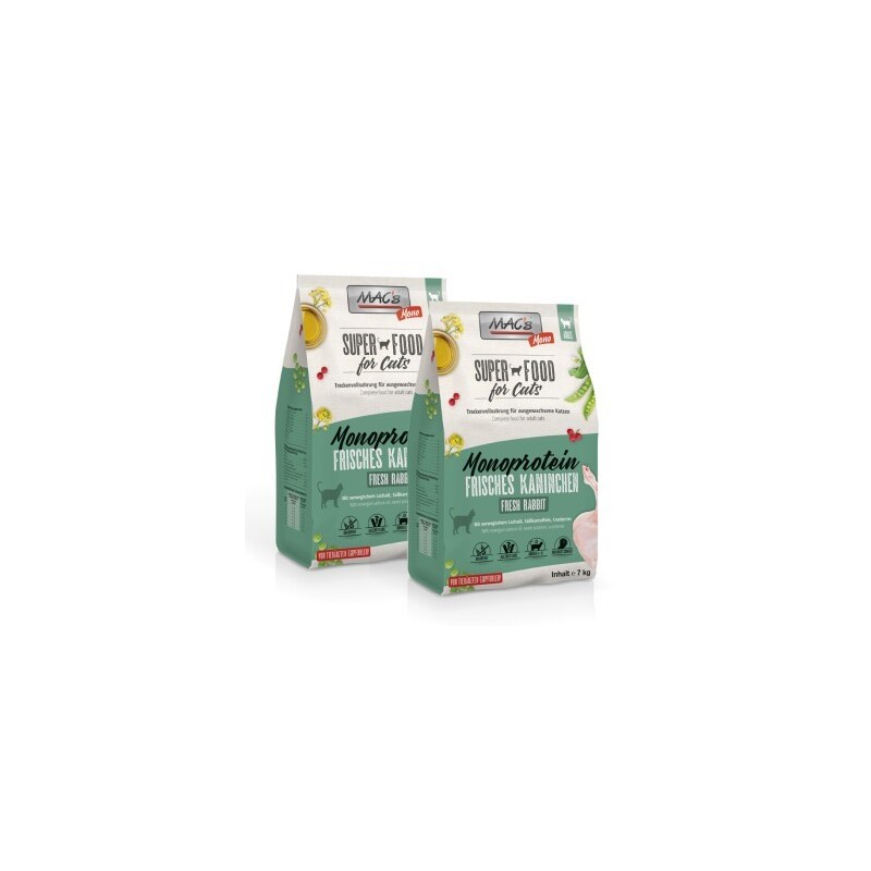 MAC's Cat Mono Trockenfutter Katze Adult Kaninchen 2x7 kg