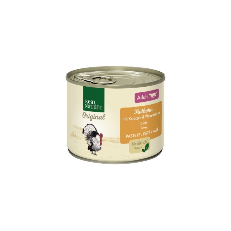 REAL NATURE Adult Truthahn, Karotten und Weizenkeimöl 6x200 g