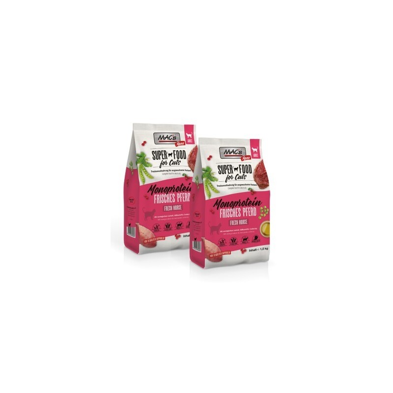 MAC's Cat Adult Trockenfutter Mono frisches Pferd 2x1.5 kg