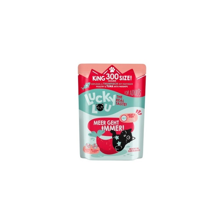 Lucky Lou Nassfutter Katze Adult Thunfisch, Geflügel 6x300 g
