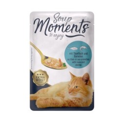 MOMENTS Soup Nassfutter Katze Adult, Thunfisch und Garnelen 12x40 g