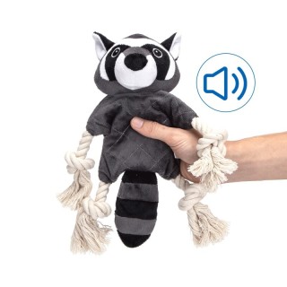 nobleza - Waschbär mit Sound - Hundespielzeug Seil