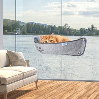 nobleza - Katzen Fensterliege - Fensterbank Liegeplatz grau