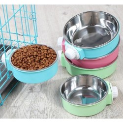 Futternapf für Haustiere, zum Aufhängen, rutschfest, für Katzen und Hunde, Futternäpfe aus Edelstahl, Wasserspender für Welpe