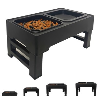 Petsation erhöhter Hundenapf Anti Schling Spritzschutz schwarz