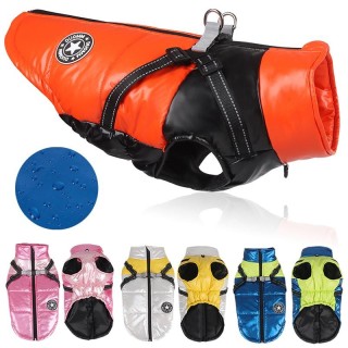 Hundejacke mit Geschirr, warme Winter-Hundekleidung für kleine und mittelgroße Hunde, wasserdichter Haustiermantel, Chihuahua