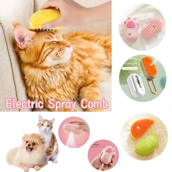 Dampfende Hundebürste, elektrische Spray-Katzenhaarbürste, 3-in-1-Hundedampfbürste für die Massage, Haustierpflege, Entfernen
