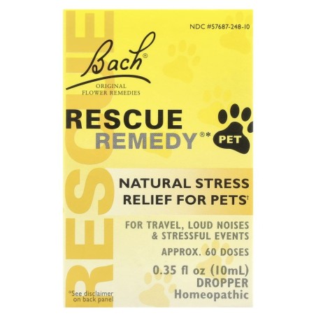 Bach, Original-Blütenheilmittel, Rescue Remedy, natürlicher Stresslöser für Haustiere, Pipette, alkoholfrei, 0,35 fl oz (10 m