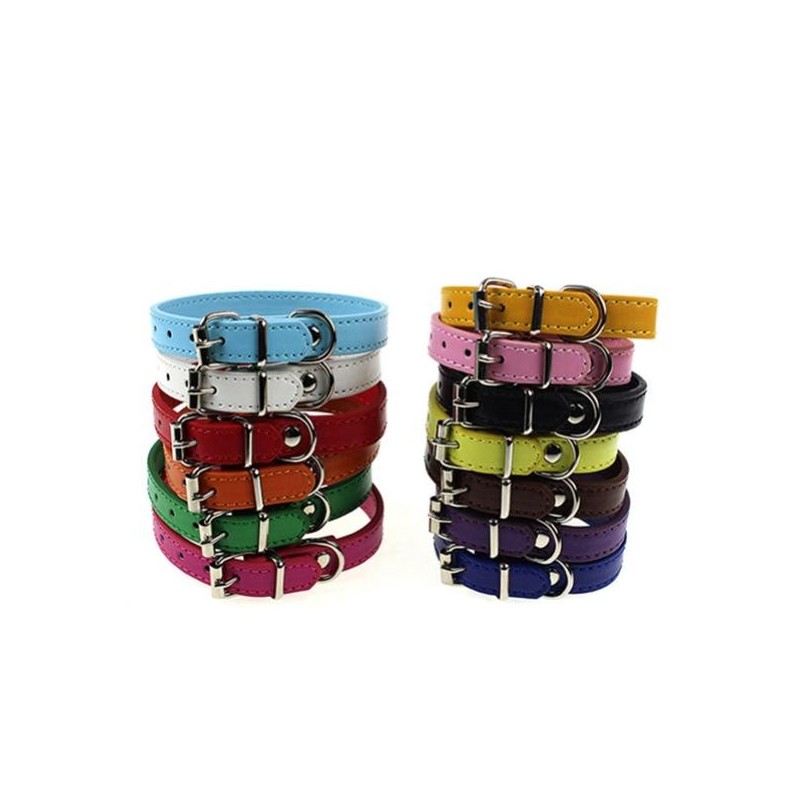 Halsband mit Schnalle für Haustierwelpen in reiner Farbe M