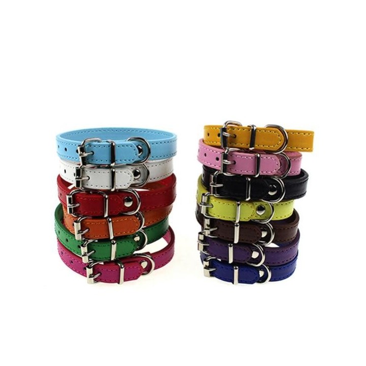 Halsband mit Schnalle für Haustierwelpen in reiner Farbe M