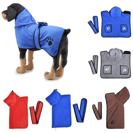 Neues Badetuch für kleine, mittelgroße und große Hunde, Bademanteltuch aus Mikrofaser, super saugfähig, Trockentuch für Haust