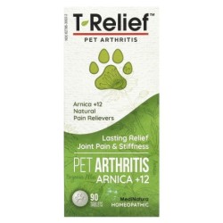 MediNatura, T-Relief, Schmerzlinderung bei Arthritis bei Haustieren, enthält Arnika und 12 weitere Inhaltsstoffe, 90 Tablette
