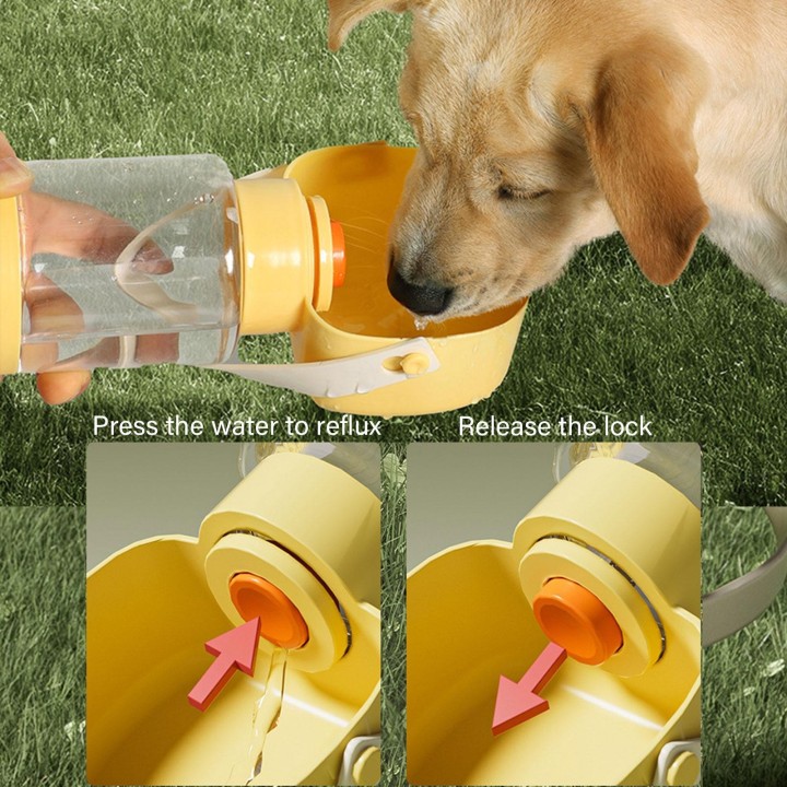 Haustier-Wasserflasche, Schüssel, Wasserbehälter, Ausgehen, Outdoor-Trinkbecher, 550 ml, Trinkspender, Wasserbehälter A weiß