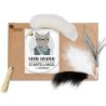 Kater Kasimir Katzenangel-Set mit 4 handgemachten Anhängern aus Naturmaterial