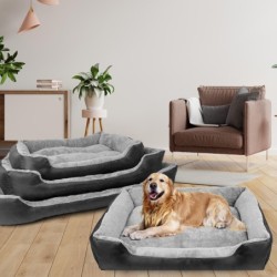 Großes und mittelgroßes Hundebett, Hundehütte, rechteckig, maschinenwaschbar, bequem, atmungsaktiv, für vier Jahreszeiten M:7