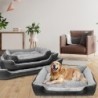 Großes und mittelgroßes Hundebett, Hundehütte, rechteckig, maschinenwaschbar, bequem, atmungsaktiv, für vier Jahreszeiten M:7