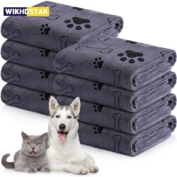 1 Stück Hundehandtuch zum Trocknen von Hunden, Katzen, Haustieren, Welpen, Mikrofaser, schnelltrocknendes Badetuch mit Hundek