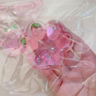 1/2Pcs Rosa Erdbeere Katze Pfote Spielzeug Stress Relief Trauben Kätzchen Pfote Squeeze 1pc Strawberry