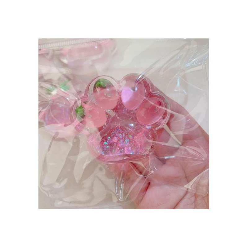 1/2Pcs Rosa Erdbeere Katze Pfote Spielzeug Stress Relief Trauben Kätzchen Pfote Squeeze 1pc Strawberry